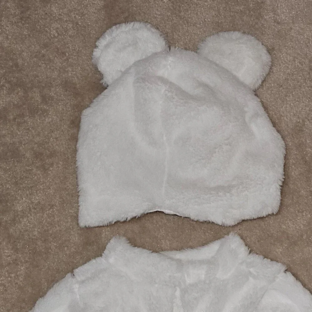 Polar Bear Cub Costume Halloween Infant 6-12 Months Outfit Headpiece Purple Ears
